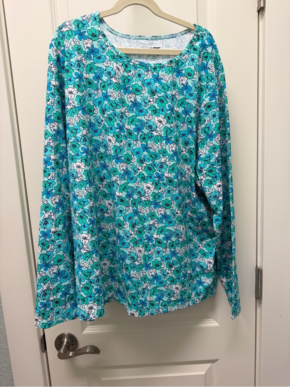 Teal Floral Lands End Rashguard